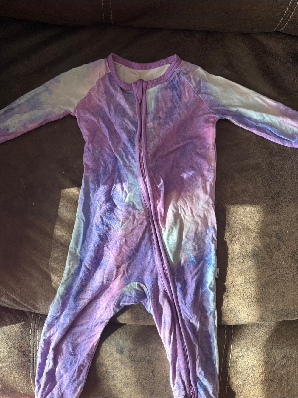 Little Sleepies Purple Tie-Dye One-Piece Footie